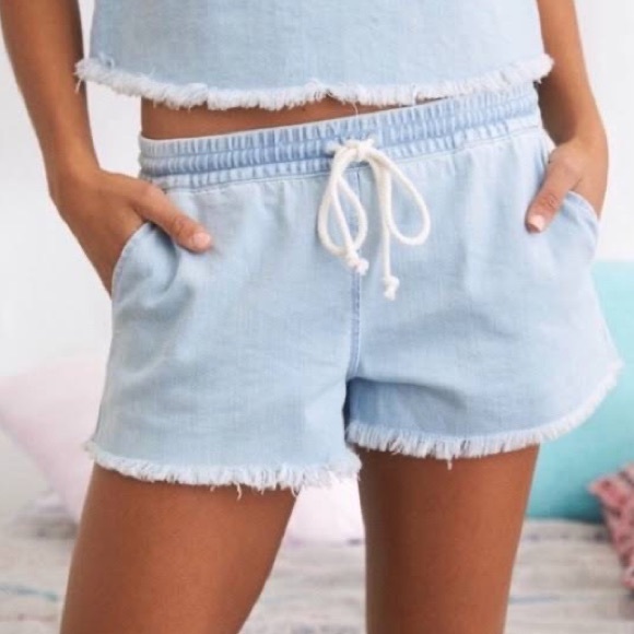 Aerie Denim Drawstring Shorts - Picture 1 of 6
